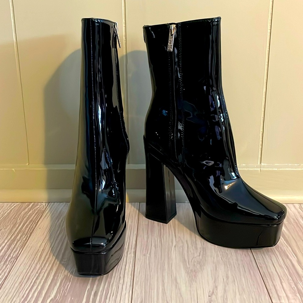 Black Patent Leather Boots by Guess